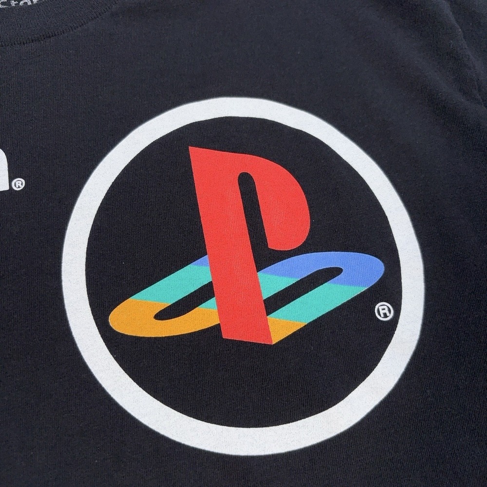 PlayStation Graphic T-Shirt M Black 100% Cotton Sony Video Game Y2K Spellout - Picture 15 of 16